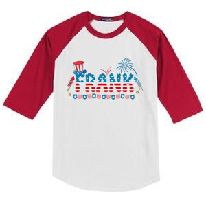 4th July Patriotic Bbq Holiday National Family Frank Gift Kids Colorblock Raglan Jersey