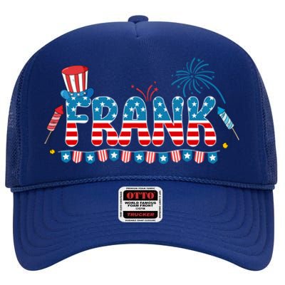 4th July Patriotic Bbq Holiday National Family Frank Gift High Crown Mesh Back Trucker Hat