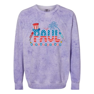 4th July Patriotic Bbq Holiday National Family Paul Gift Colorblast Crewneck Sweatshirt