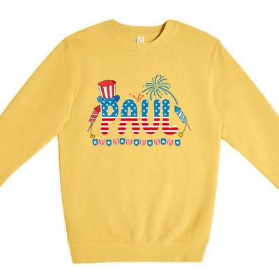 4th July Patriotic Bbq Holiday National Family Paul Gift Premium Crewneck Sweatshirt