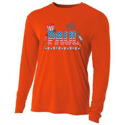 4th July Patriotic Bbq Holiday National Family Paul Gift Cooling Performance Long Sleeve Crew