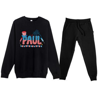 4th July Patriotic Bbq Holiday National Family Paul Gift Premium Crewneck Sweatsuit Set