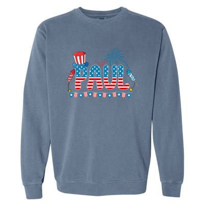 4th July Patriotic Bbq Holiday National Family Paul Gift Garment-Dyed Sweatshirt