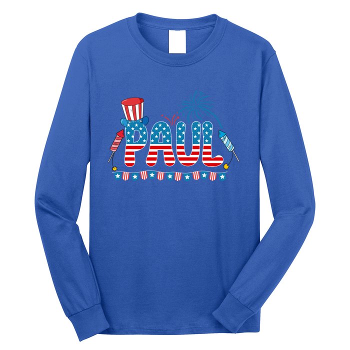 4th July Patriotic Bbq Holiday National Family Paul Gift Long Sleeve Shirt