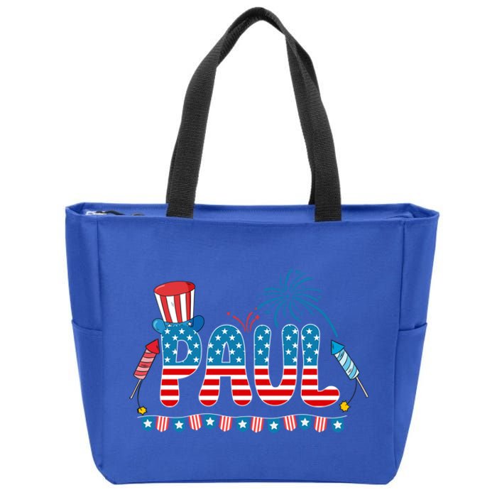 4th July Patriotic Bbq Holiday National Family Paul Gift Zip Tote Bag