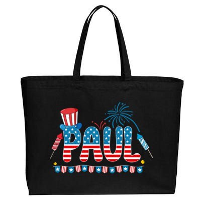 4th July Patriotic Bbq Holiday National Family Paul Gift Cotton Canvas Jumbo Tote