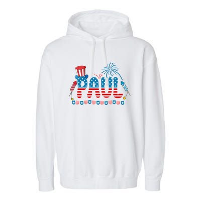 4th July Patriotic Bbq Holiday National Family Paul Gift Garment-Dyed Fleece Hoodie