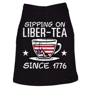 4th July Sipping Liber Tea Since 1776 USA America Doggie Tank