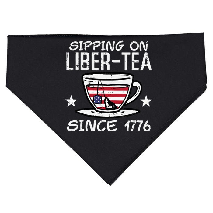 4th July Sipping Liber Tea Since 1776 USA America USA-Made Doggie Bandana