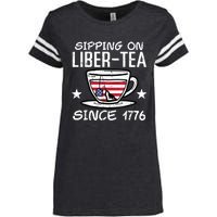 4th July Sipping Liber Tea Since 1776 USA America Women Men Enza Ladies Jersey Football T-Shirt