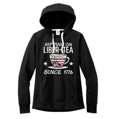 4th July Sipping Liber Tea Since 1776 USA America Women Men Women's Fleece Hoodie