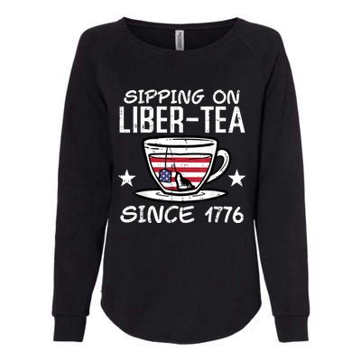 4th July Sipping Liber Tea Since 1776 USA America Women Men Womens California Wash Sweatshirt