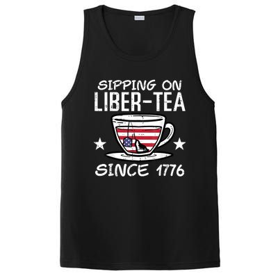 4th July Sipping Liber Tea Since 1776 USA America Women Men PosiCharge Competitor Tank