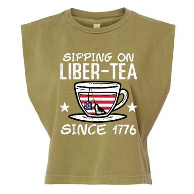 4th July Sipping Liber Tea Since 1776 USA America Women Men Garment-Dyed Women's Muscle Tee