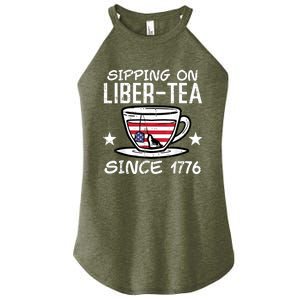 4th July Sipping Liber Tea Since 1776 USA America Women Men Women's Perfect Tri Rocker Tank