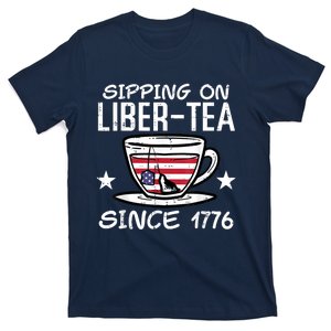 4th July Sipping Liber Tea Since 1776 USA America Women Men T-Shirt