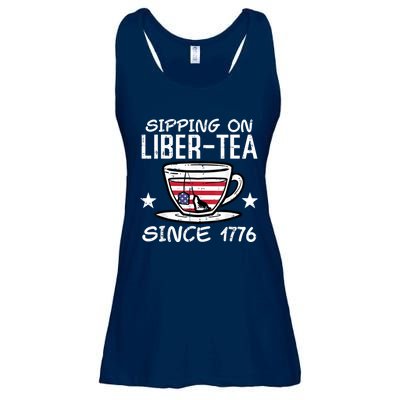 4th July Sipping Liber Tea Since 1776 USA America Women Men Ladies Essential Flowy Tank