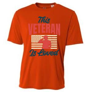 4th July This Veteran Is Loved Grandpa Dad Memorial Day Gift Cooling Performance Crew T-Shirt