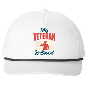 4th July This Veteran Is Loved Grandpa Dad Memorial Day Gift Snapback Five-Panel Rope Hat