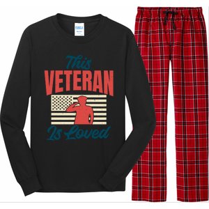 4th July This Veteran Is Loved Grandpa Dad Memorial Day Gift Long Sleeve Pajama Set