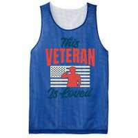 4th July This Veteran Is Loved Grandpa Dad Memorial Day Gift Mesh Reversible Basketball Jersey Tank