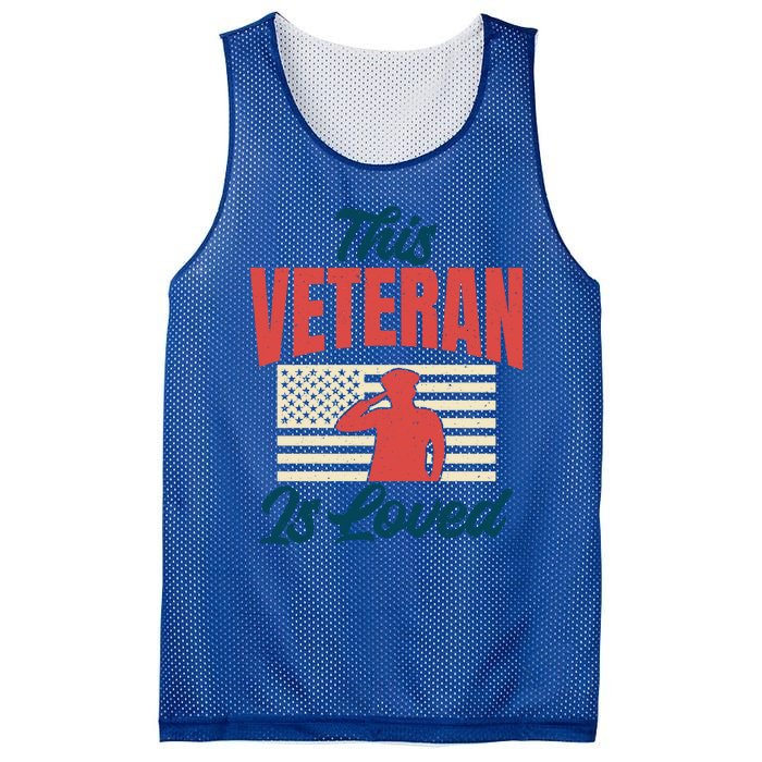 4th July This Veteran Is Loved Grandpa Dad Memorial Day Gift Mesh Reversible Basketball Jersey Tank