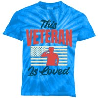 4th July This Veteran Is Loved Grandpa Dad Memorial Day Gift Kids Tie-Dye T-Shirt