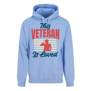 4th July This Veteran Is Loved Grandpa Dad Memorial Day Gift Unisex Surf Hoodie