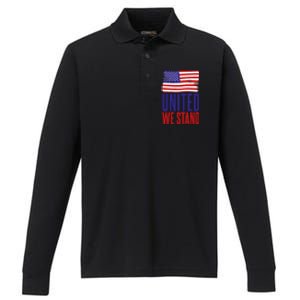 4th July United We Stand Memorial Day Cute Gift Performance Long Sleeve Polo