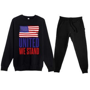 4th July United We Stand Memorial Day Cute Gift Premium Crewneck Sweatsuit Set