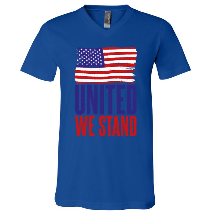 4th July United We Stand Memorial Day Cute Gift V-Neck T-Shirt