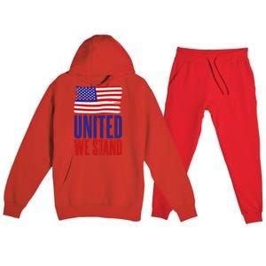 4th July United We Stand Memorial Day Cute Gift Premium Hooded Sweatsuit Set