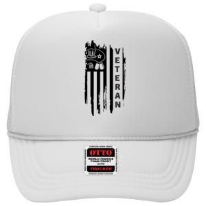 4Th July Veteran Independence Day Veterans High Crown Mesh Back Trucker Hat