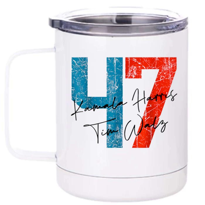 47 Kamala Harris Tim Walz Harris Waltz 2024 12 oz Stainless Steel Tumbler Cup