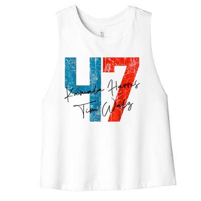 47 Kamala Harris Tim Walz Harris Waltz 2024 Women's Racerback Cropped Tank