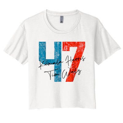 47 Kamala Harris Tim Walz Harris Waltz 2024 Women's Crop Top Tee