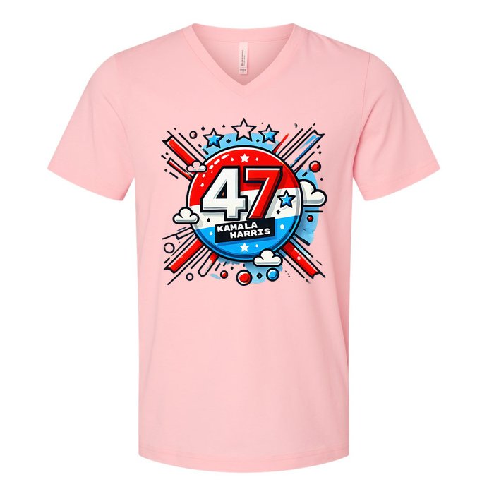 47 Kamala Harris V-Neck T-Shirt