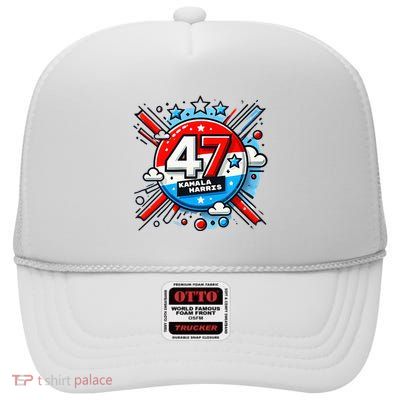 47 Kamala Harris High Crown Mesh Back Trucker Hat