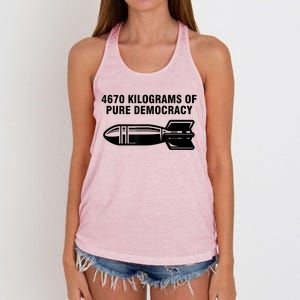 4670 Kilograms Of Pure Democracy Women's Knotted Racerback Tank