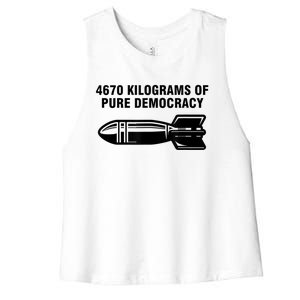 4670 Kilograms Of Pure Democracy Women's Racerback Cropped Tank