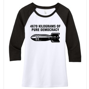 4670 Kilograms Of Pure Democracy Women's Tri-Blend 3/4-Sleeve Raglan Shirt