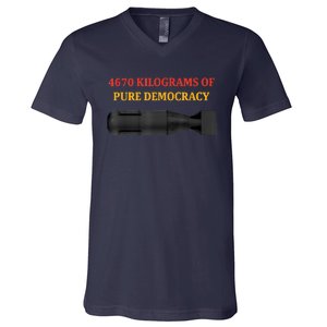 4670 Kilograms Of Pure Democracy Apparel V-Neck T-Shirt