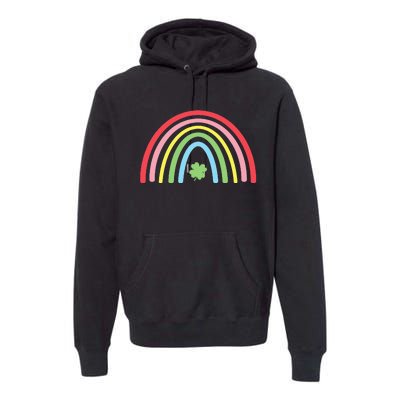 4 Leaf Clover Rainbow St Patricks Day Green Premium Hoodie