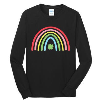 4 Leaf Clover Rainbow St Patricks Day Green Tall Long Sleeve T-Shirt