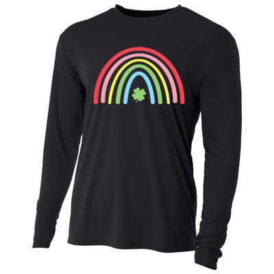 4 Leaf Clover Rainbow St Patricks Day Green Cooling Performance Long Sleeve Crew