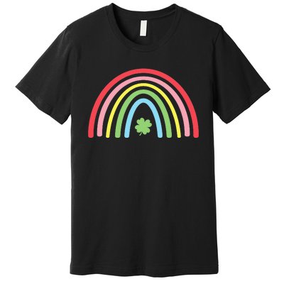 4 Leaf Clover Rainbow St Patricks Day Green Premium T-Shirt