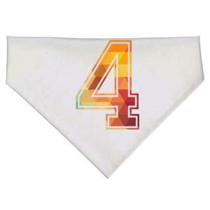 4 Lucky Number Sports Team Low Poly Year Age 4th Birthday USA-Made Doggie Bandana