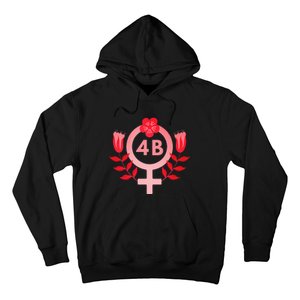 4b Movement Equality Feminist Flowers Hoodie