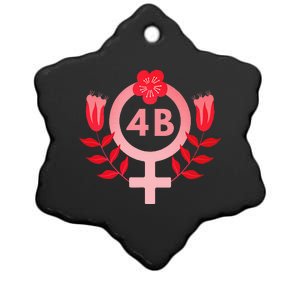 4b Movement Equality Feminist Flowers Ceramic Star Ornament