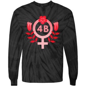 4b Movement Equality Feminist Flowers Tie-Dye Long Sleeve Shirt